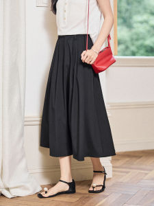 Versatile Mid-Length A-Line Skirt Dual Color High Waist Pleated Summer New Arrival Womens Fashion High Waist Skirts