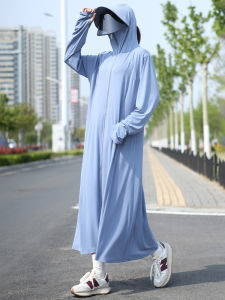 MiiOW | Áo chống nắng dài bằng lụa băng thoáng khí cho nữ mùa hè quần áo chống tia UV toàn thân chống tia UV UPF50+ thiết kế mũ trùm đầu