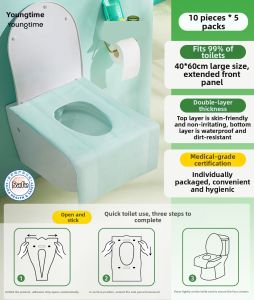 Youngtime | Disposable Medical Grade All-covered Portable Toilet Seat Covers Individually Packaged