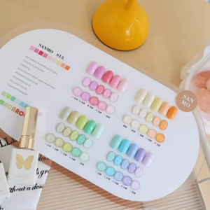 SANMO 20 สี ชุดยาทาเล็บเจล ชุดสีมาการอง Macaron Color Series พร้อมแผนภูมิสีฟรี มีให้จัดส่งทันที