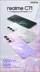 [NEW LAUNCH] realme C71 (4/128)(6/128)(8/128) - 6300mAh Battery IP64 Dust & Water Resistance