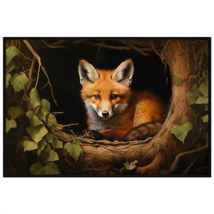 Tranh treo tường tranh dán tường con cáo nằm trong hang. CGI-156