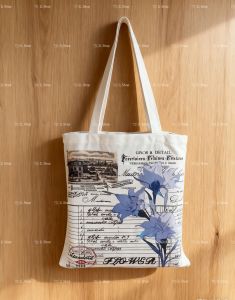 High Quality Flower Design Canvas Tote Bag Katcha Bag / shopping bag / ecofriendly / canvas bags /eco bag