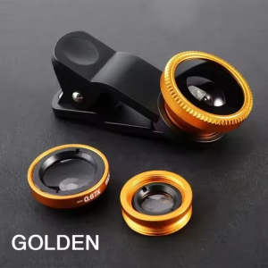 3 In1 Mobile Phone Fisheye Wide-angle Macro with Phone Clip Universal Smartphone Camera Lens Magnifying Glass