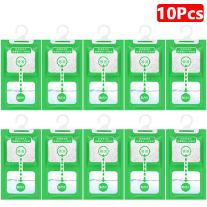 10Pcs Moisture Absorber Hanging Bag Moldproof Wardrobe Antihumidity Bags Dry Bag Dehumidification For Closet Indoor Desiccant
