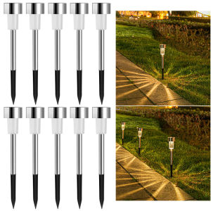 10 Pack Solar Outdoor Lights Solar Garden Light LED Landscape Lighting Waterproof Pathway Lights Decor Walkway Lawn Patio Yard