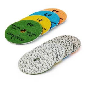 4 นิ้ว 3 ขั้นตอนแผ่นขัดเพชรสําหรับหินแกรนิตหินอ่อนคอนกรีต กรวด 1/2/3 ตะขอและห่วงแผ่นขัดหิน