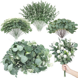 10/20/30Pcs Mixed Eucalyptus Leaves Bulk Green Artificial Plants for Bride Bouquet Wedding Vase Floral Arrangement Decoration