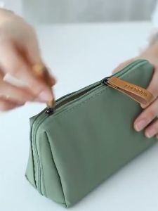 Solid Cosmetic Bag Korean Style Women Makeup Bag Pouch Toiletry Bag Waterproof Makeup Organizer Case