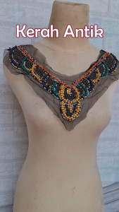 (Per Pcs) Aplikasi Kerah Aplikasi Leher Mote-Mote Cantik Klasik AP171