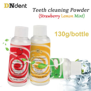 Dental Teeth Cleaning Powder for Prophy Jet Air Polisher 65μm Strawberry Lemon Mint Flavor 130g/bottle Dentistry Consumables