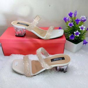 Sandal Hak Kaca Jelly Motif Terbaru Sandal Cantik Ns037