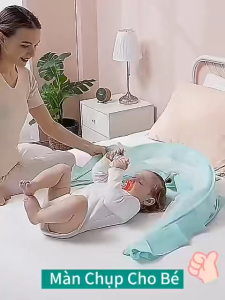 Màn chụp cho bé gấp gọnhạn chế muỗi côn trùng giảm ánh sáng tiện dụngmùng chụp dụng cho nôi em bé và nôi rung