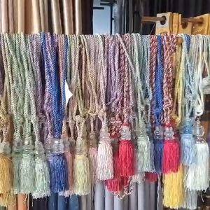 สายรวบเก็บระเบียบผ้าม่านตุ้มเล็ก สีสันสดใส พร้อมจัดส่ง