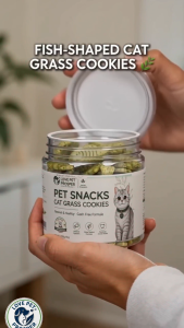 Cat Grass Cookies 100g Cat Treats for Hairball & Digestion Support Crunchy Snack for Cats & Kittens