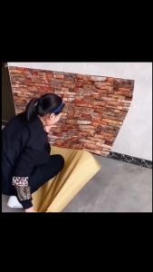 Paket Wallpaper Sticker Dinding Brick Foam 3D Timbul Isi 20 Lembar Motif Batu Bata Alam