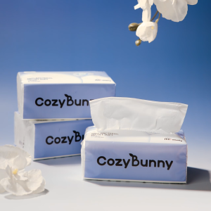 CozyBunny Velvet Soft Antibacterial Facial Tissues (Homely) 4 Packs x 120 Sheets (4 Ply)