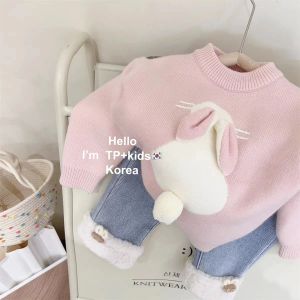 Fluffy Cute Rabbit 3D Knitted Warm Girls Sweater