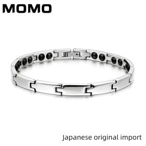 MOMO Pure Titanium Bracelet Geometric Magnetic Therapy Anti-Radiation Fatigue Resistant Sports Negative Ion Bracelet