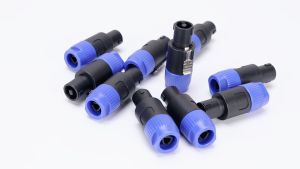 10pcs Speaker Audio Cable Plug 4-Pole 4Pin NL4FC Speaker Audio Cable Ohm Plug Accessories Replacement Nickel-plated