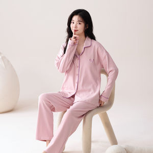 Miiow | Pure Cotton Sleepwear Long Sleeve Womens Home Clothes Spring Summer New Arrival Cat Person Large Size Open Cardigan