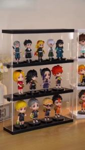 3-Shelves Acrylic Display Case for Collectibles Wall Mounted