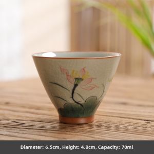 Hand-painted Lotus Glaze Ice Crack Master Cup