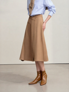 AMII | Unique Design A-line Skirt With Slit Business Casual Mini Skirt