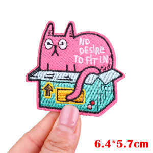 PRAJNA | Funny Cartoon/Animal Patch Cat Embroidered Patches For Clothes Iron On Patches For Clothing Backpack Jacket Embroidery Badges