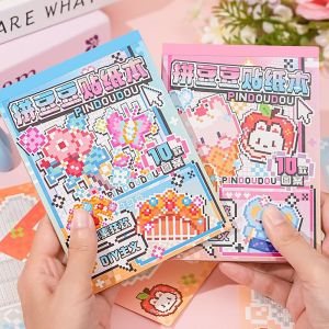 Cute Mini Pixel Style Dress-Up Game Book Bean Stickers DIY Scrapbooking Decorative Materials Childrens Educational Toys