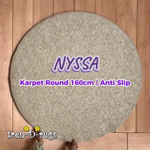 Tren-D-rugs Karpet round diameter 160 cm polos anti slip aesthetic bulat lingkaran bulu tebal carpet bundar modern alas lantai ruang tamu keluarga kamar tidur minimalis - NMs