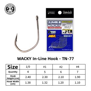 Sunekichi | Wacky Fishing Hook TN-77 Wide Gap High Carbon Steel Black Soft Bait