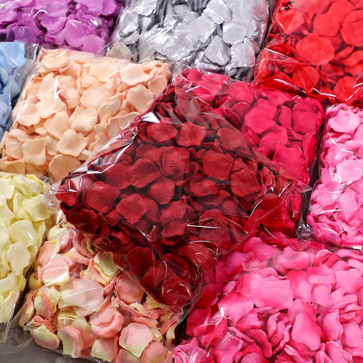 Fake Roses 1000pcs 5000/1000Pcs Artificial Fake Rose Petals Colorful White Pink Red Roses ...