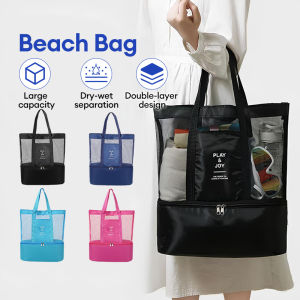 Large Capacity Waterproof Nylon Tote Bag Women Handbag Swimming Beach Outdoor Cooler Storage Shoulder Bag