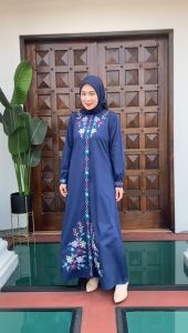 GAMIS BORDIR MEWAH MOTIF BUNGA DRESS WANITA DEWASA BAHAN TOYOBO PREMIUM