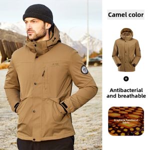 Jeep | Jeep Mens Thickened Fleece Jacket Waterproof Breathable Windproof Outdoor Climbing Suit Tibet Exploration Anti-cold Windbreaker