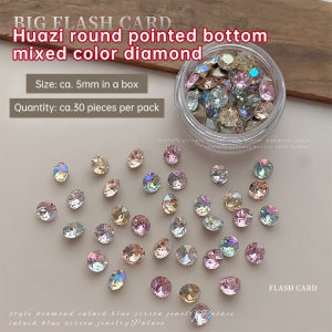 100pcs Pointed Bottom Super Bright White Glass Rhinestones Colorful Crystal Nail Art Charms Glitter Diamond Manicure Accessories