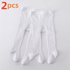 1/2Pcs Baby Girls Tights Spring Daily Knitted Stockings Cotton Soft Newborn Leggings Casual White Black Pantyhose For 0-2 Years