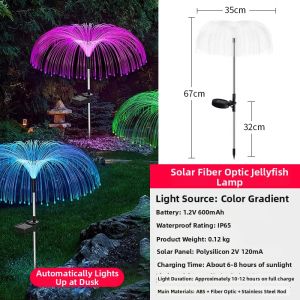 Solar Outdoor Color Changing Fiber Optic Light