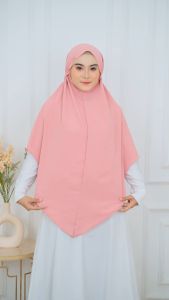 Jilbab Syari Bergo Crinkle Air Flow Premium Warna Pink Ondy Pink XXL