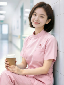 Pink Summer Nursing Uniform Wear-resistant Split Set