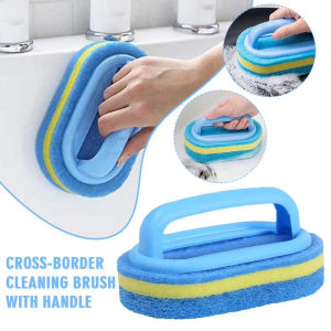 Multifunctional Strong Brush Bathroom Tile Cleaning Brush Multi-Use Scrub Brush with Handle for Kitchen Pot Stove Wall Clean