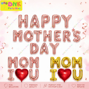 16 inch HAPPY MOTHERS DAY I Heart U MOM Love Letter Foil Balloon Mylar Set Rose Gold Party Decor DIY