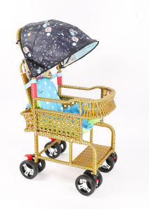 Childrens Stroller Bamboo Strip Folding Rattan Chair Baby Stroller Portable Bamboo Rattan Summer Rattan Stroller