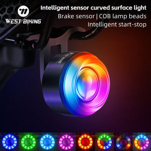 WEST BIKING Bicycle Tail Light Intelligent Sensor Curved Surface Bike Rear Light Cycling Warning Light MTB Road Bike Accessories