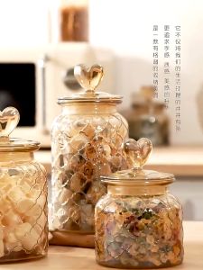 HOMEKING | Love Food Container Glass Food Storage Heart Shape Airtight Food Container Glass Storage Jar Vacuum Jar With Lid Bekas balang kaca kuih Raya