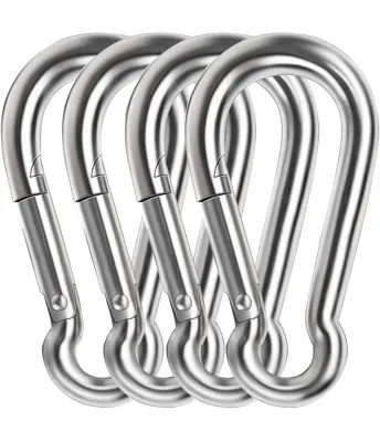 4 Pack 4 Inch Spring Snap Hook Carabiner 304 Stainless Steel Heavy Duty Carabiner Clips Link Buckle