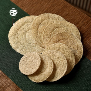 Chinese Style Heat Resistant Mat Natural Woven Rattan Tea Pot Holder for Tea Ceremony Purple Clay Tea Pot Sponge Pad Accessory