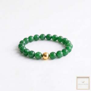 Origin Beads Co - Imperial Jade 8mm Stretch Bracelet - Gemstone Semiprecious Fashion Jewelry