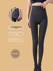 MiiOW | ถุงน่องสตรีไซส์ใหญ่บุขนแกะหนาสำหรับฤดูใบไม้ร่วงและฤดูหนาว เอวกลาง สวมใส่สบาย ผ้าฝ้ายผสมโพลีเอสเตอร์ ผลิตจากจีนแผ่นดินใหญ่